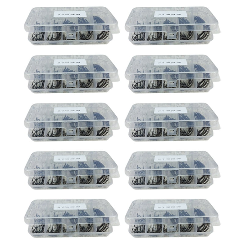 510Pcs Fishing Hooks High Carbon Steel Worm Senko Bait Jig Fish Hooks with Plastic Box