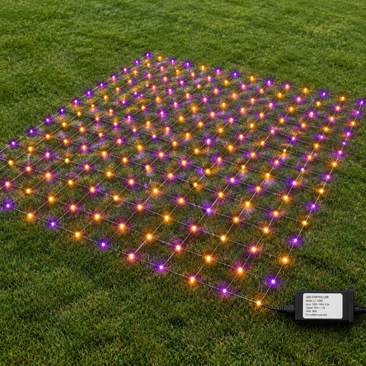 String Crafting Wire 510led Net Lights 28ft X 5ft Outdoor Purple Oranger Wire 8 Modes ...