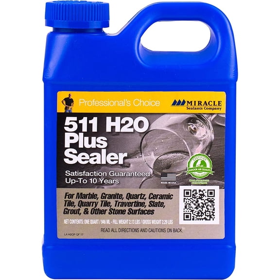 511 H2O Plus Advanced Penetrating Sealer for Countertops, Stone, Tile & Grout, Quart