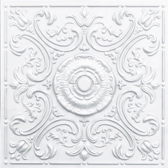 511 - Venice 2 ft. x 2 ft. PVC Glue-up or Lay-in Ceiling Tile in White Matte (100 sq.ft / Pack) - 25 Pieces