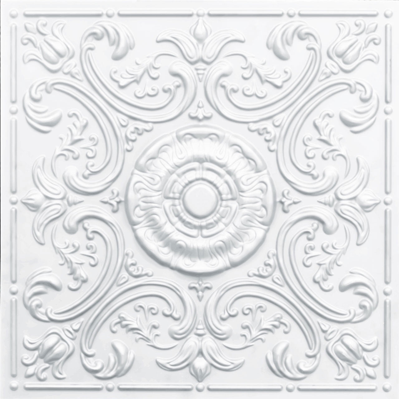 Venice White Matte 2 ft. x 2 ft. PVC Ceiling Tile Set
