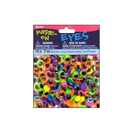 5110-C DARICE EYES PASTE ON MOVEABLE 10MM NEON 160PC