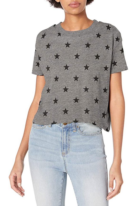 5114EA Hanes Alternative Women's Cropped T-shirt Eco Grey Stars 2XL
