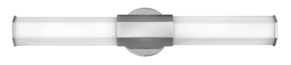 Polished Nickel Cylinder Outdoor Wall Light with Etched Glass