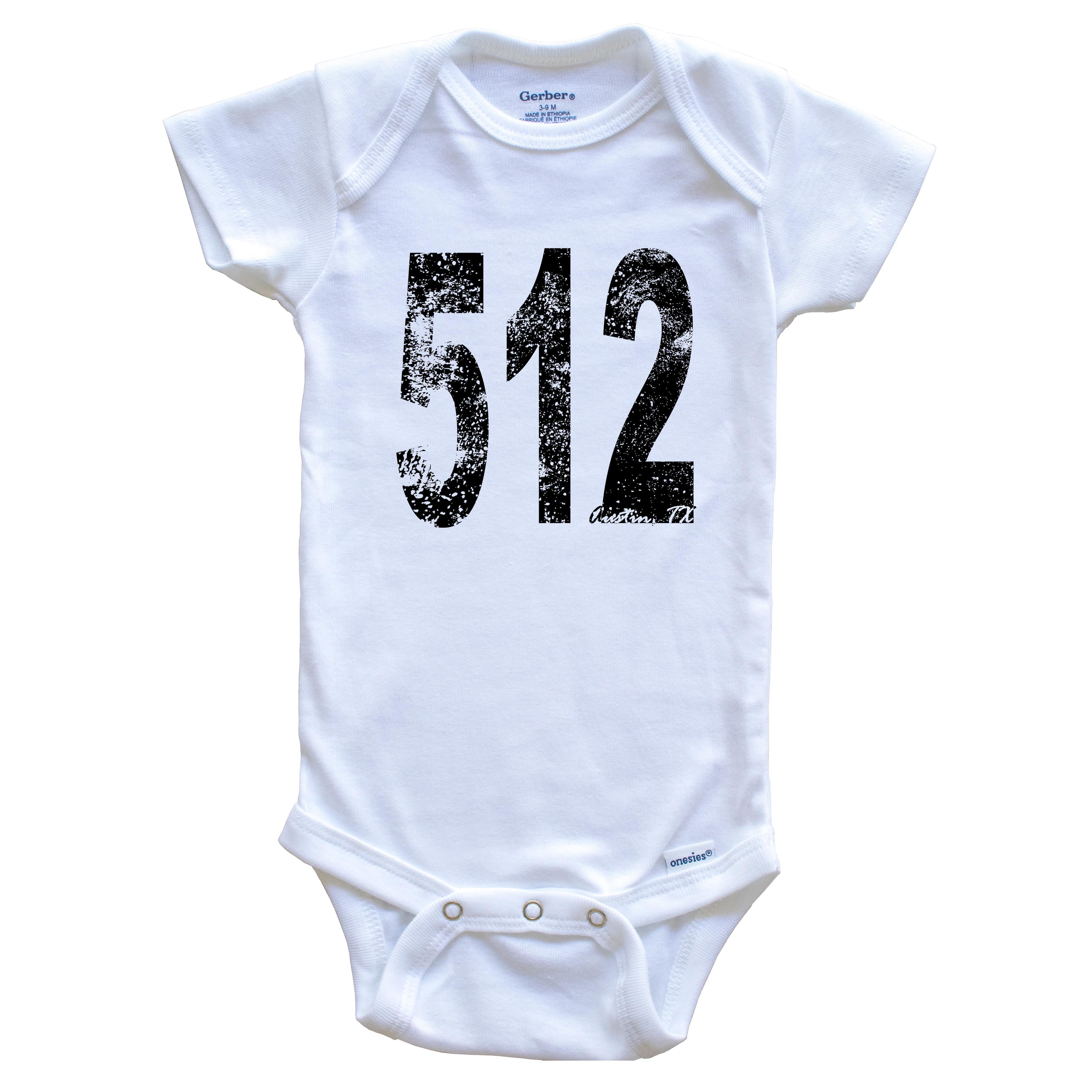 512 Austin Texas Area Code Baby Bodysuit - One Piece Baby Bodysuit, 0-3 Months White