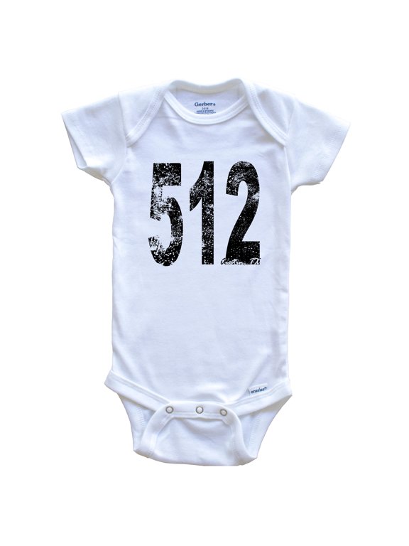 512 Austin Texas Area Code Baby Bodysuit - One Piece Baby Bodysuit, 6-9 Months White