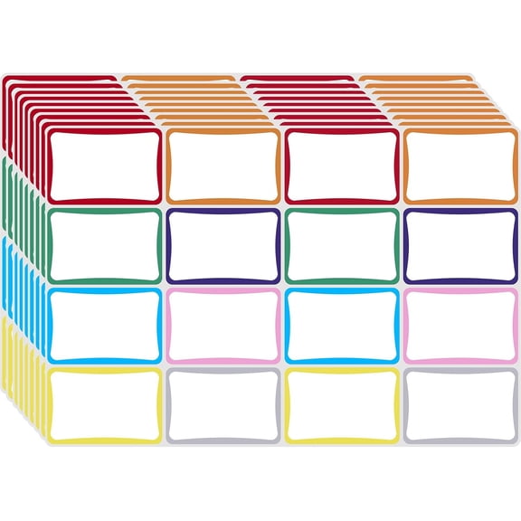 512 Pcs Name Tag Stickers, 2"x 3", Colorful Name Tags for School, Classroom, Office and Home