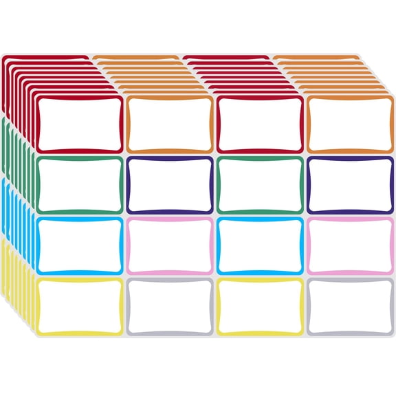 512 Pcs Name Tag Stickers, 2x3 Inch Colorful Labels for Classroom Office Home, Multipurpose Adhesive Name Tags, Multicolor