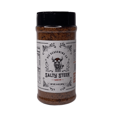 512 Seasoning Company Salty Steer Glass Bottle, 14oz