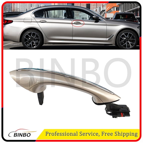 51217231931 Exterior Champagne Door Handle,Front Left Driver Side