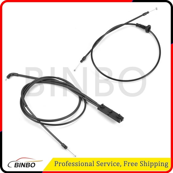 51237411315 + 51237313782 Car Engine Hood Release Cable Wire Front+Rear