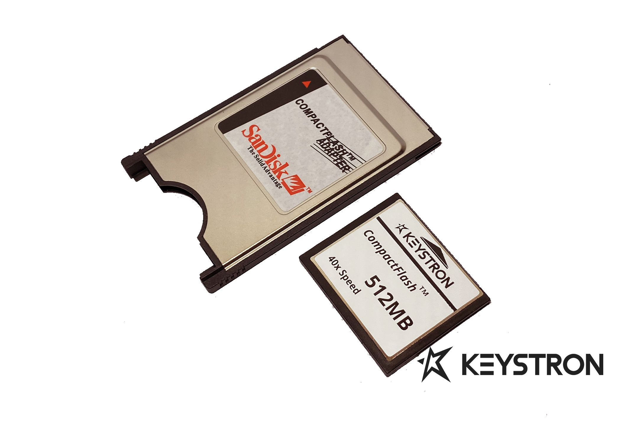 SanDisk 512MB CompactFlash Card + ATA PC Card PCMCIA Adapter – For Janome Embroidery Machines