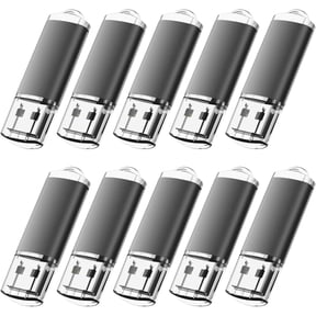 512MB USB Flash Drive 10 Pack,USB 2.0 Sticks Bulk Thumb Drives Memory Stick Jump Drive with LED Indicator for Storage and Backup (512MB10 Pack Black)