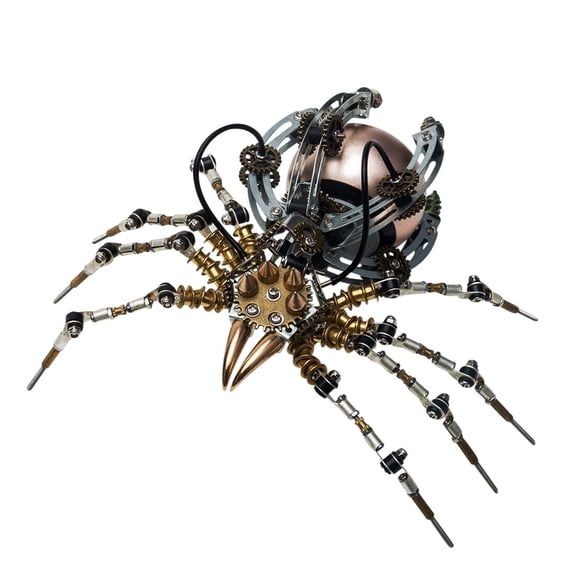 512PCS Metal DIY Assembly Mechanical Spider Speaker - Steampunk Style 3D Metal Model Kit with Movable Joints and Unique Melody, Creative Ornament for Home & Office