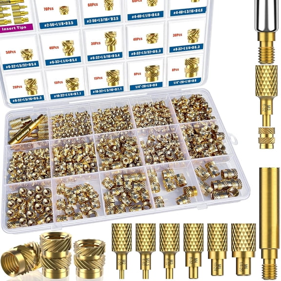 513 pieces of threaded inserts, #2-56 #4-40 #6-32 #8-32 #10-32 1/4