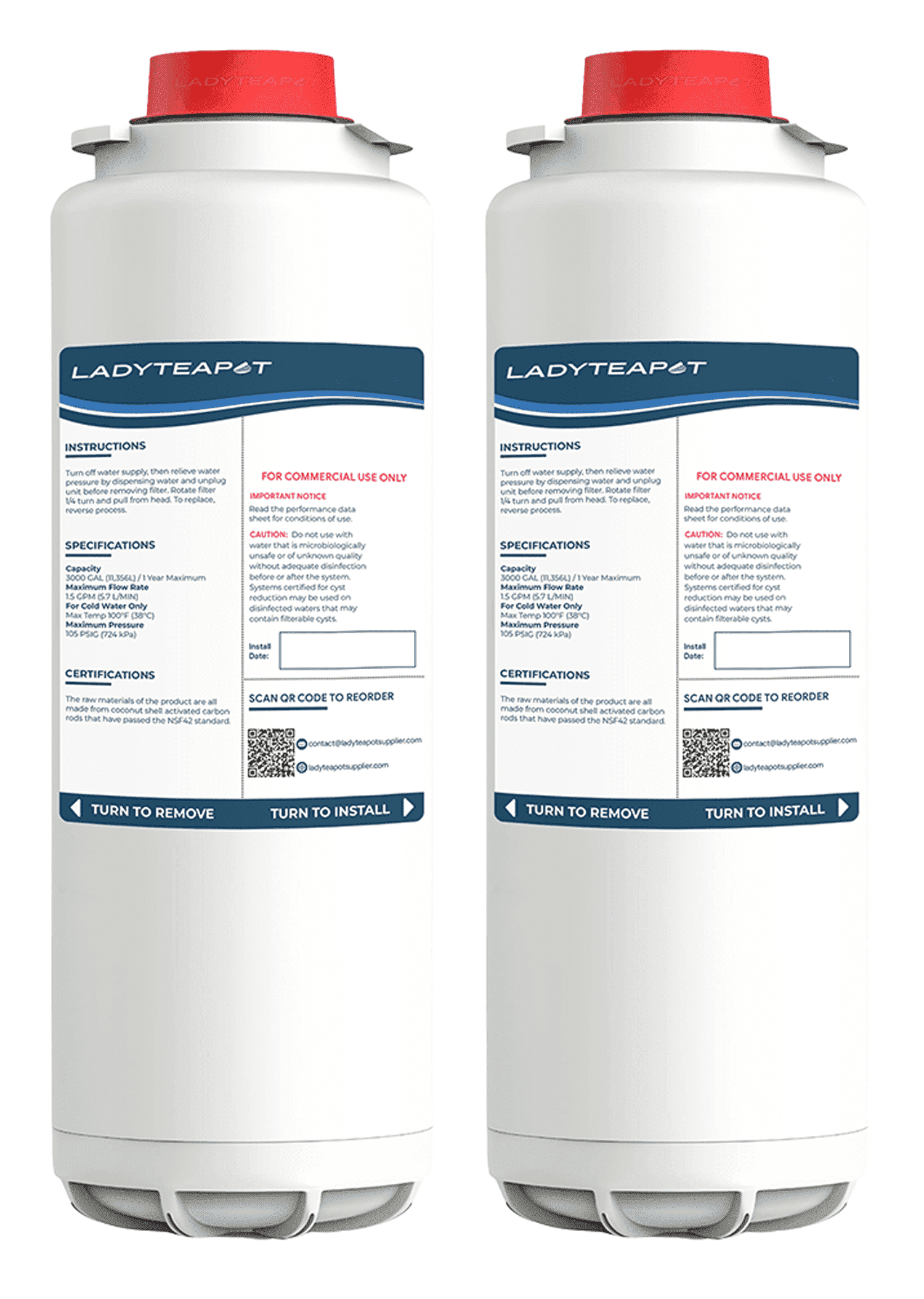 Water Filter Replacement, Compatible with Elkay 51300C ezH20, EWF3000 and Halsey Taylor Bottle Filling Stations (No Chip - 2 Pack)