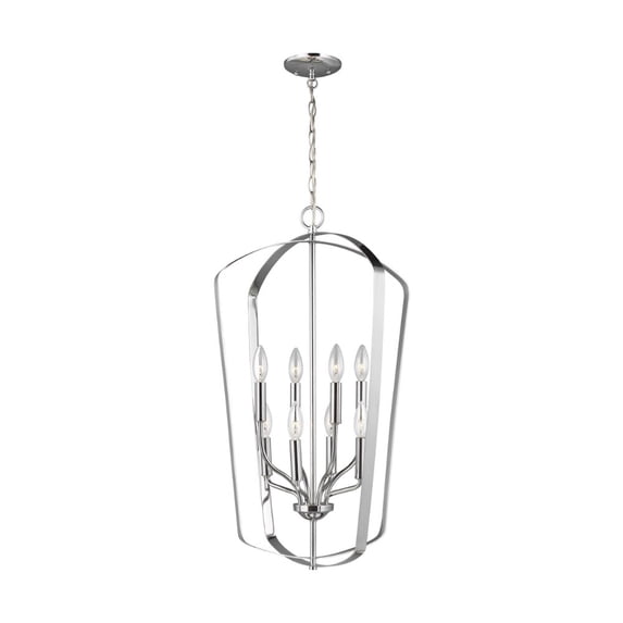 5134908EN-05-Generation Lighting-Sea Gull Lighting-Romee-8 Light Large Foyer-Chrome Finish-LED Lamping Type -Traditional Installation