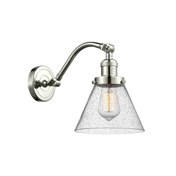 515-1W-BAB-G44-L-LED-Innovations Lighting-X-Large Cone - 14 Inch 3.5W 1 LED Wall Sconce Black