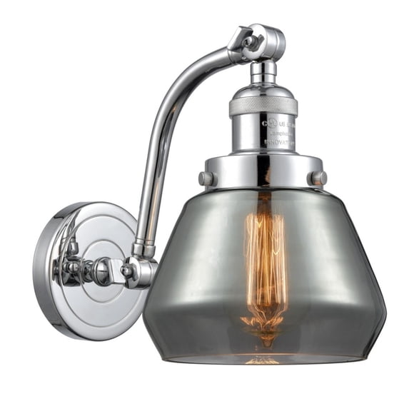 515-1W-PC-G173-LED-Innovations Lighting-Fulton-3.5W 1 LED Wall Sconce in Industrial Style-7 Inches Wide by 11.5 Inches High Polished Chrome Finish