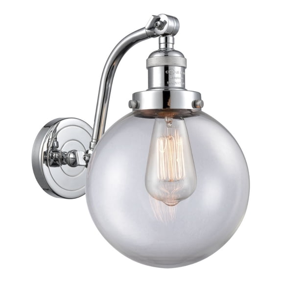 515-1W-PC-G202-8-LED-Innovations Lighting-Large Beacon-3.5W 1 LED Wall Sconce in Industrial Style-8 Inches Wide by 11.5 Inches High   Polished Chrome