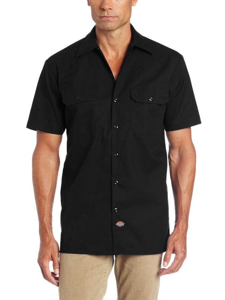 515 Black Twill Stripe Short Sleeve Workshirt - Walmart.com