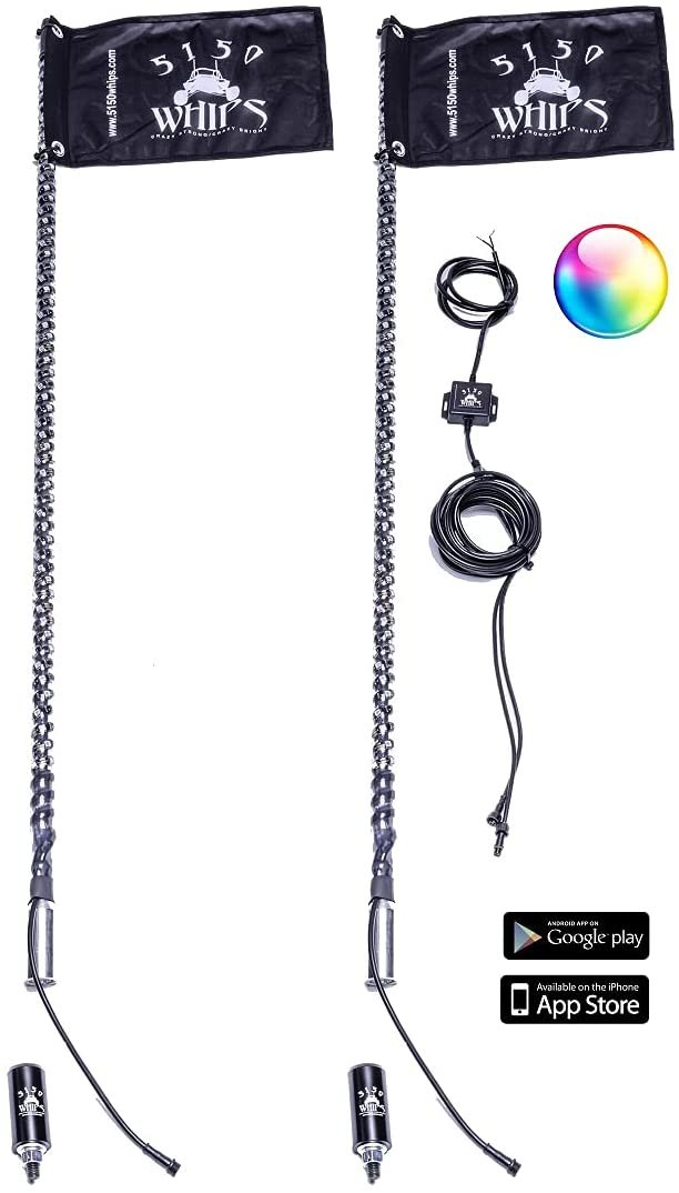 5150 Whips Bluetooth Controlled LED Color Changing Whips Move to