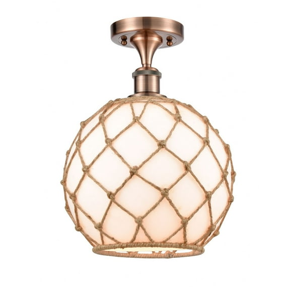 Innovations Lighting - Farmhouse Rope - 1 Light Semi-Flush Mount In Industrial