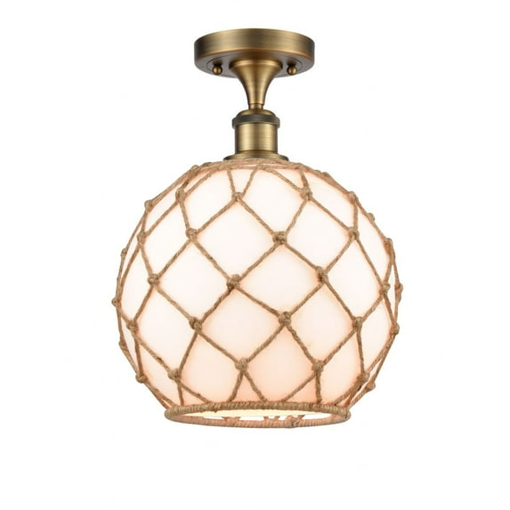 Innovations Lighting - Farmhouse Rope - 1 Light Semi-Flush Mount In Industrial