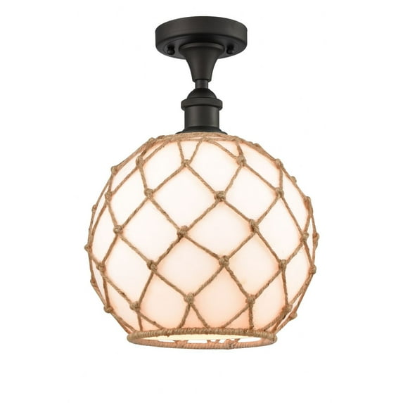 Innovations Lighting - Farmhouse Rope - 1 Light Semi-Flush Mount In Industrial