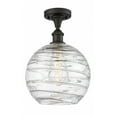 thumbnail image 1 of 516-1C-OB-G1213-12-LED-Innovations Lighting-Athens Deco Swirl - 3.5W 1 LED Semi-Flush Mount In Industrial Style-17 Inches Tall and 12 Inches Wide Oil, 1 of 1