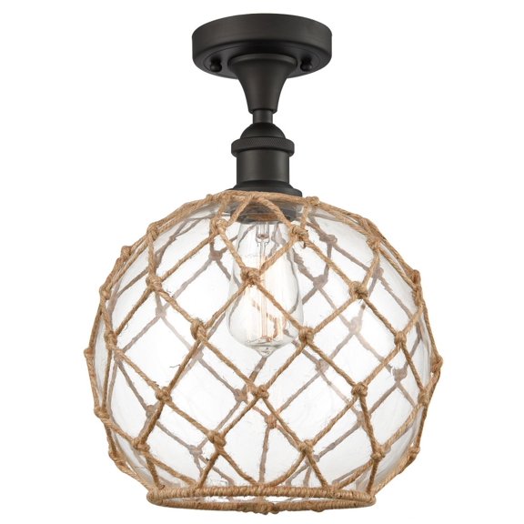 Innovations Lighting - Farmhouse Rope - 1 Light Semi-Flush Mount In Industrial