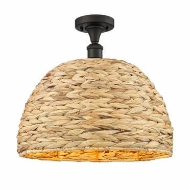 Innovations Lighting - Woven Ratan - 1 Light Semi-Flush Mount In Farmhouse
