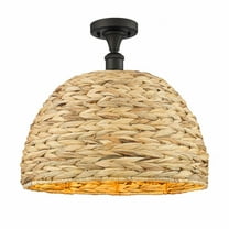 Innovations Lighting - Woven Ratan - 1 Light Semi-Flush Mount In Farmhouse