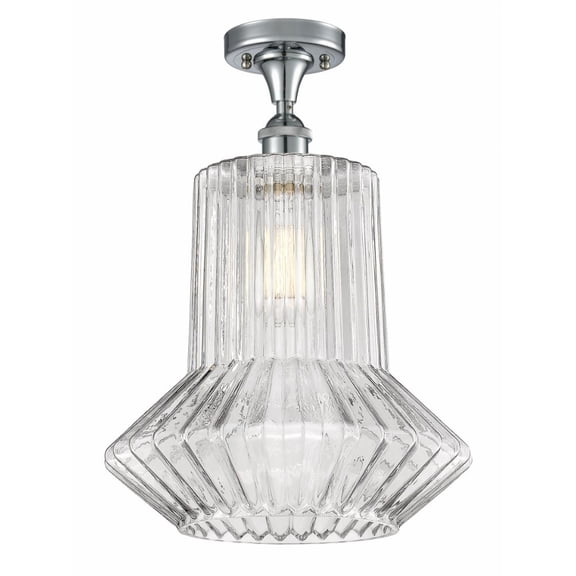 516-1C-PC-G212-LED-Innovations Lighting-Springwater-3.5W 1 LED Semi-Flush Mount in Industrial Style-12 Inches Wide by 17 Inches High Polished Chrome