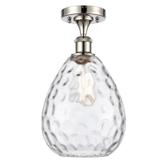 516-1C-PN-G372-LED-Innovations Lighting-Large Waverly-3.5W 1 LED Semi-Flush Mount in Industrial Style-8 Inches Wide by 15 Inches High   Polished