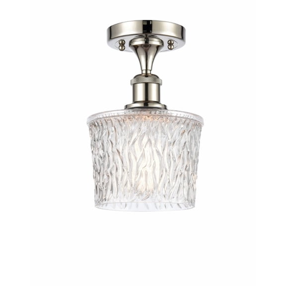 516-1C-PN-G402-LED-Innovations Lighting-Niagra - 11 Inch 3.5W 1 LED Semi-Flush Mount Polished Nickel Finish with Clear Glass