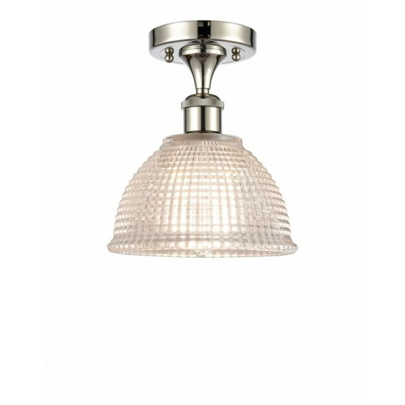 516-1C-PN-G422-LED-Innovations Lighting-Arietta - 10 Inch 3.5W 1 LED Semi-Flush Mount Polished Nickel Finish with Clear Glass