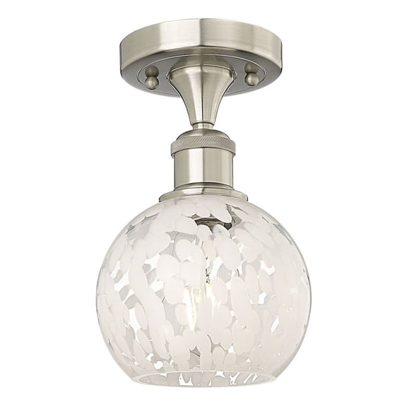 Innovations Lighting - White Mouchette - 1 Light Semi-Flush Mount In Modern