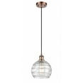 thumbnail image 1 of 516-1P-AC-G1213-8-LED-Innovations Lighting-Athens Deco Swirl - 3.5W 1 LED Cord Hung Mini Pendant In Industrial Style-10 Inches Tall and 8 Inches Wide, 1 of 1