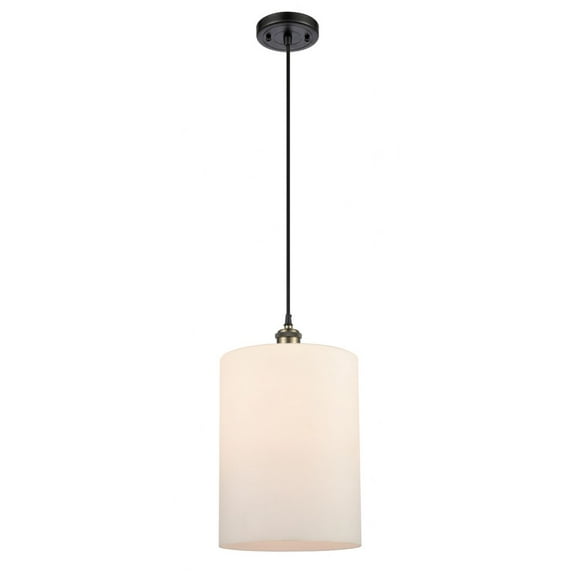 516-1P-BAB-G111-L-Innovations Lighting-Cobbleskill - 1 Light Cord Hung Mini Pendant In Industrial Style-14 Inches Tall and 9 Inches Wide-Black Antique