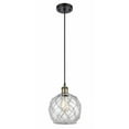 thumbnail image 1 of 516-1P-BAB-G122-8RW-LED-Innovations Lighting-Farmhouse Rope-3.5W 1 LED Mini Pendant in Industrial Style-8 Inches Wide by 10 Inches High   Black, 1 of 1