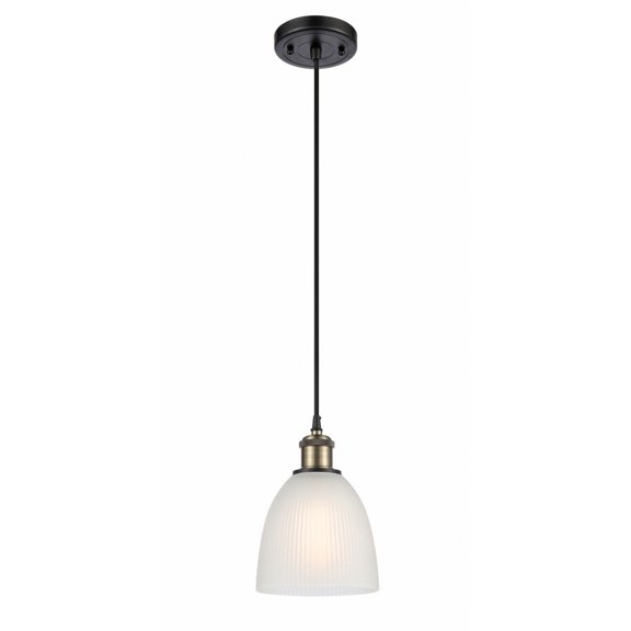 516-1P-BAB-G381 Innovations Lighting Castile - 1 Light Cord Hung Mini Pendant In Industrial Style-9 Inches Tall and 6 Inches Wide-Black Antique Brass