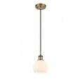 thumbnail image 1 of 516-1P-WPC-G124-6 Innovations Lighting Ballston Athens 1 Light 6" Cord Hung Mini Pendant Brushed Brass/Matte White, 1 of 4