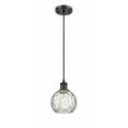 thumbnail image 1 of 516-1P-WPC-G1215-6 Innovations Lighting Ballston Athens Water Glass 1 Light 6" Cord Hung Mini Pendant Matte Black, 1 of 5