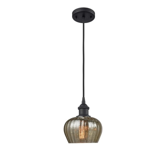 516-1P-BK-G96-L-LED-Innovations Lighting-Large Fenton - 11 Inch 3.5W 1 LED Mini Pendant Matte Black