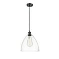 thumbnail image 1 of 516-1P-BK-GBD-122-Innovations Lighting-Bristol Glass - 1 Light Mini Pendant In Industrial Style-14.75 Inches Tall and 12 Inches Wide-Matte Black, 1 of 5