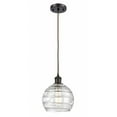 thumbnail image 1 of 516-1P-OB-G1213-8-LED-Innovations Lighting-Deco Swirl-3.5W 1 LED Mini Pendant in Industrial Style-8 Inches Wide by 10 Inches High, 1 of 1