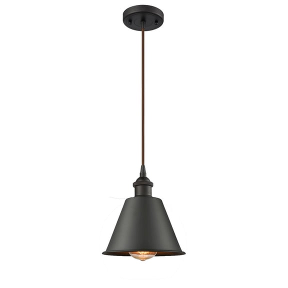 516-1P-OB-M8 Innovations Lighting Smithfield - 1 Light Cord Hung Mini Pendant In Industrial Style-7.5 Inches Tall and 7 Inches Wide-Oil Rubbed Bronze