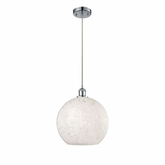 Innovations Lighting - White Mouchette - 1 Light Cord Hung Pendant In Modern