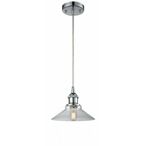 516-1P-PC-G132-Innovations Lighting-Orwell - 1 Light Cord Hung Mini Pendant In Industrial Style-6.5 Inches Tall and 8.38 Inches Wide-Polished Chrome